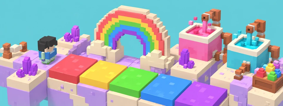 Voxel scenery from Colors